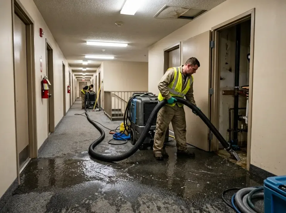 multi-unit-apartment-hallway-f-005 — frequently asked questions, Emergency Burst Pipe Water Extraction & Removal in Jennings…